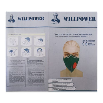 תמונה של מסכות פנים עם שסתום ירוק FFP3-WILLPOWER-קופסה 20 יחי